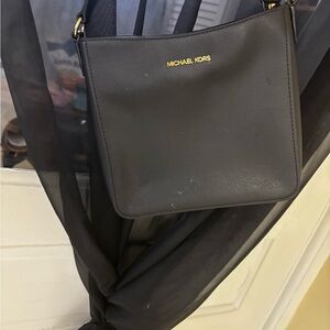 Michael Kors Black Crossbody Bag with Gold Logo